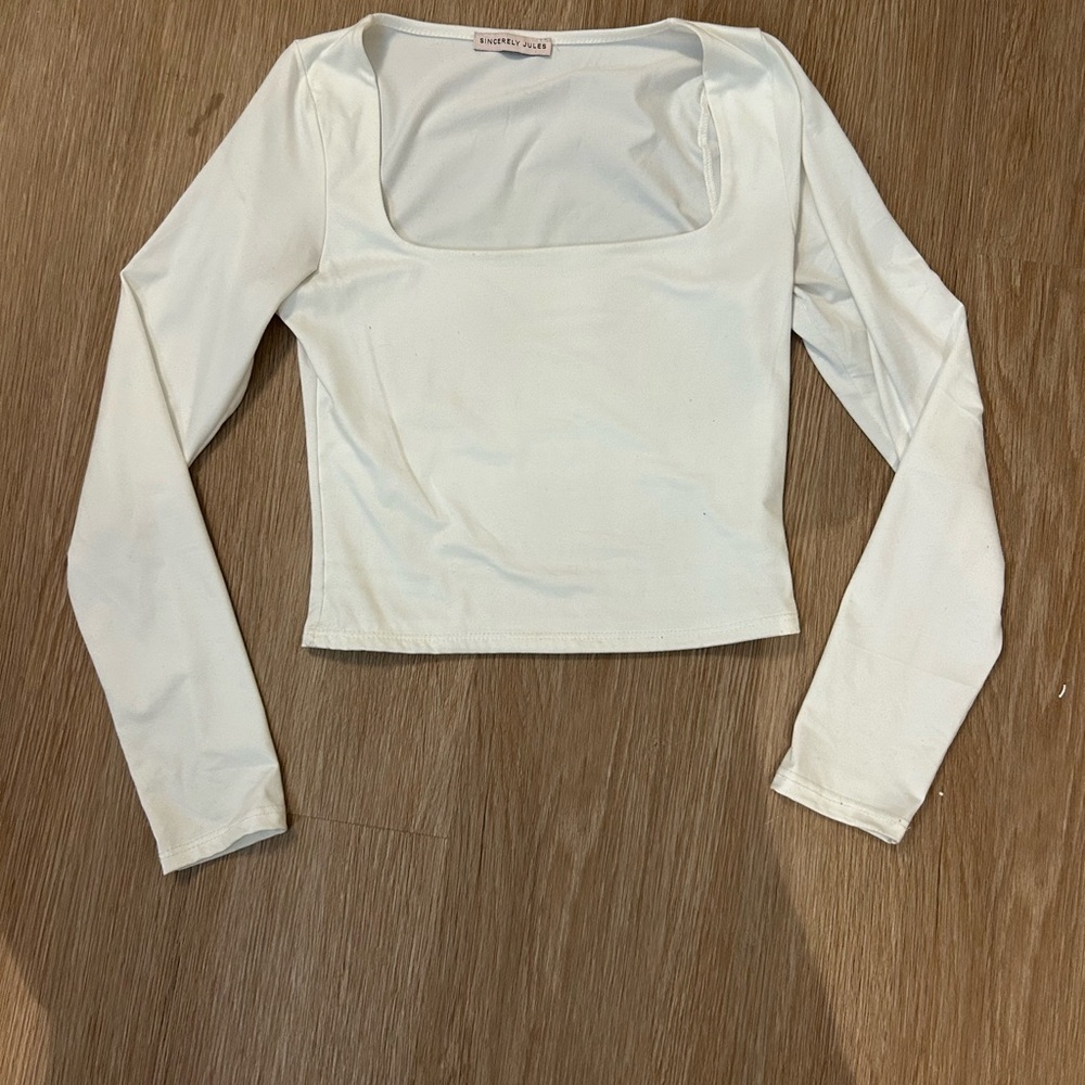 Sincerely Jules White Square Neck Top